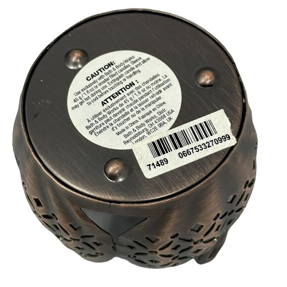 Bath & Body Works Salted Caramel Corn 1.3 Oz Bronze Pumpkin Mini Sleeve Holder - Picture 4 of 10